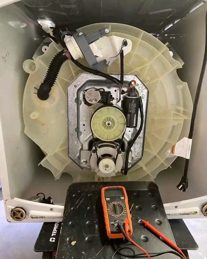 Testing a washing machine motor with a multimeter
